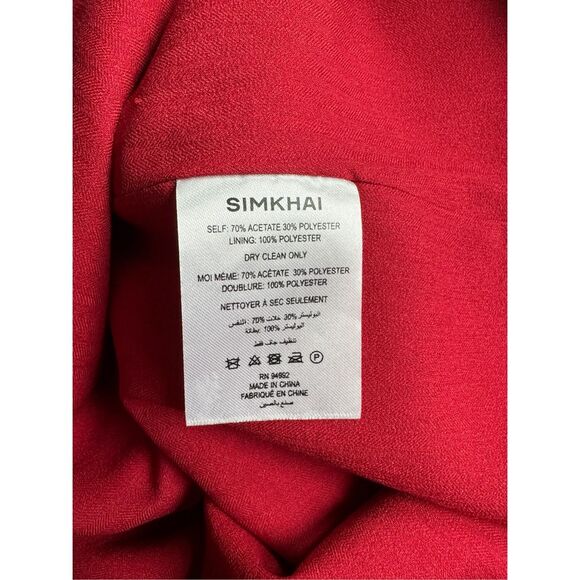 SIMKHAI Sleeveless Back Zip Dory Cut-out Embellished Mini Dress Red Size 2 $675 - Picture 11 of 12